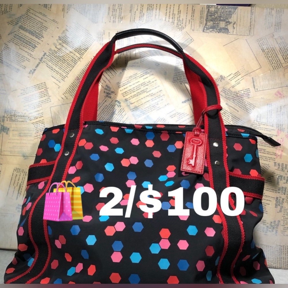 🛍️ Fossil Abbott Black Multi Overnight Bag